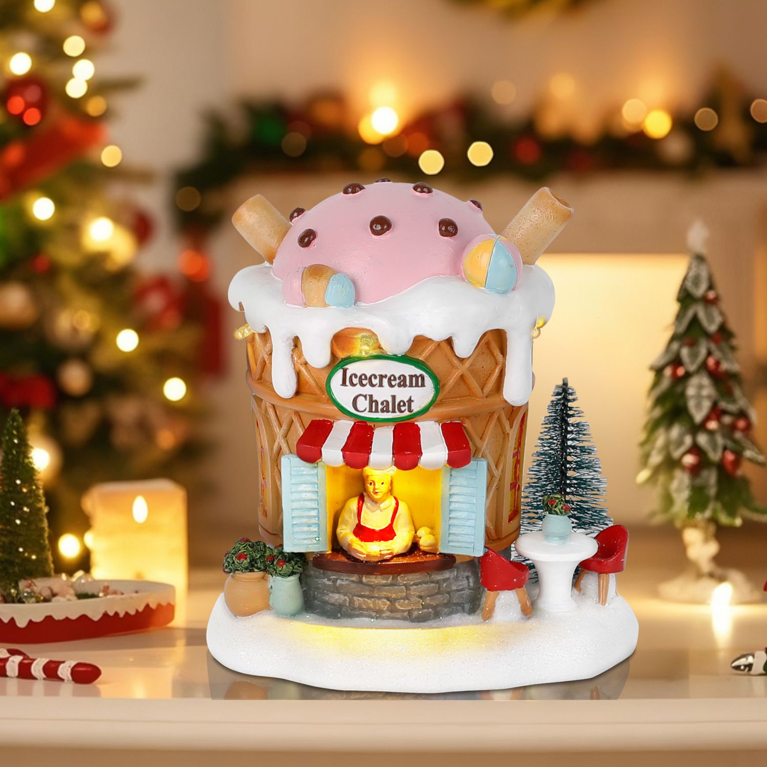 Home Fragrance Gingerbread - Świecący Domek z Piernika, Dekoracja Świąteczna,