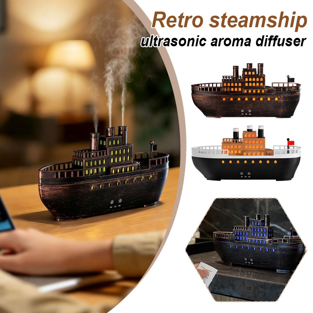 Home Fragrance Oils - Retro Steamboat Ultradźwiękowy Dyfuzor Olejków Eterycznych